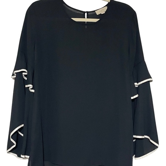 Loft Outlet Black and White long Peasant Sleeve top - Picture 4 of 7